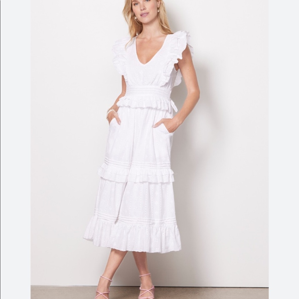 Cleobella White Midi Dress - engagement, bridal, summer